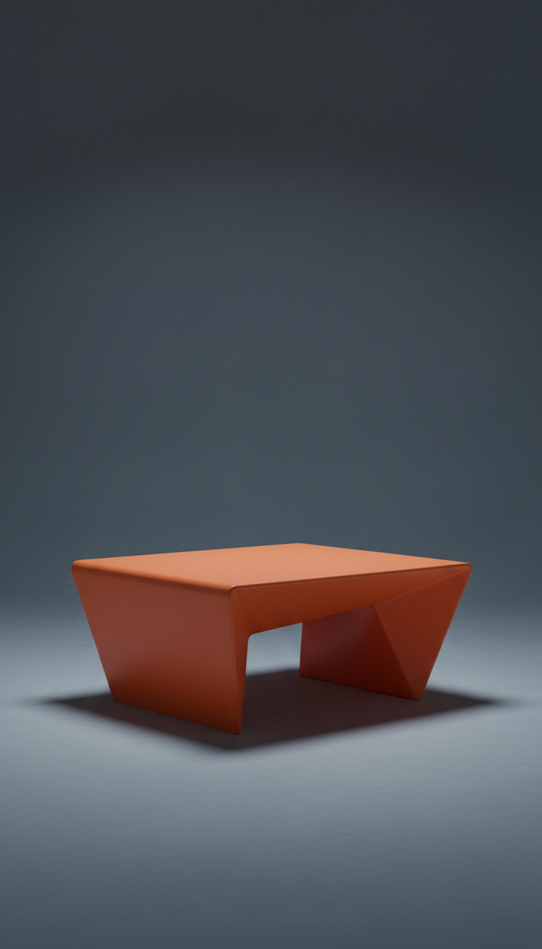 Sculptural Electric Orange Coffee Table